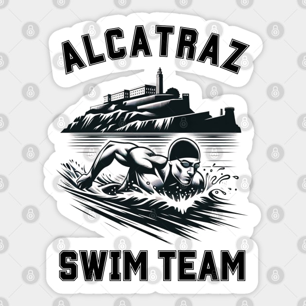 Alcatraz Swim Team Funny Swim Team Swimming Logo Swim Sticker